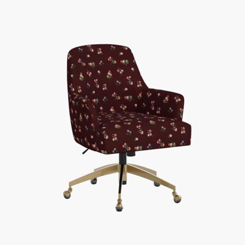 Cambridge Desk Chair - Ditsy Dahlia Burgundy