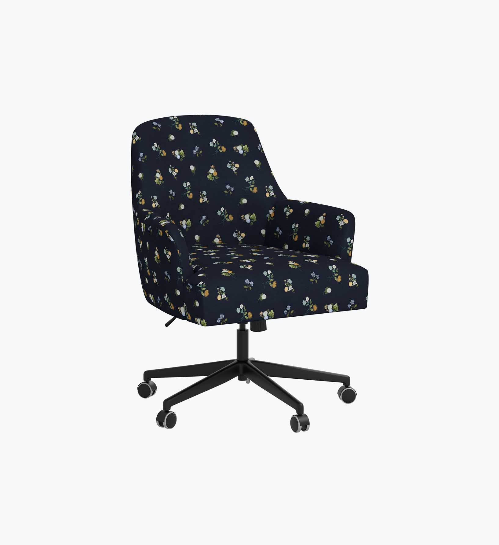 Cambridge Desk Chair - Ditsy Dahlia Navy - Image 6