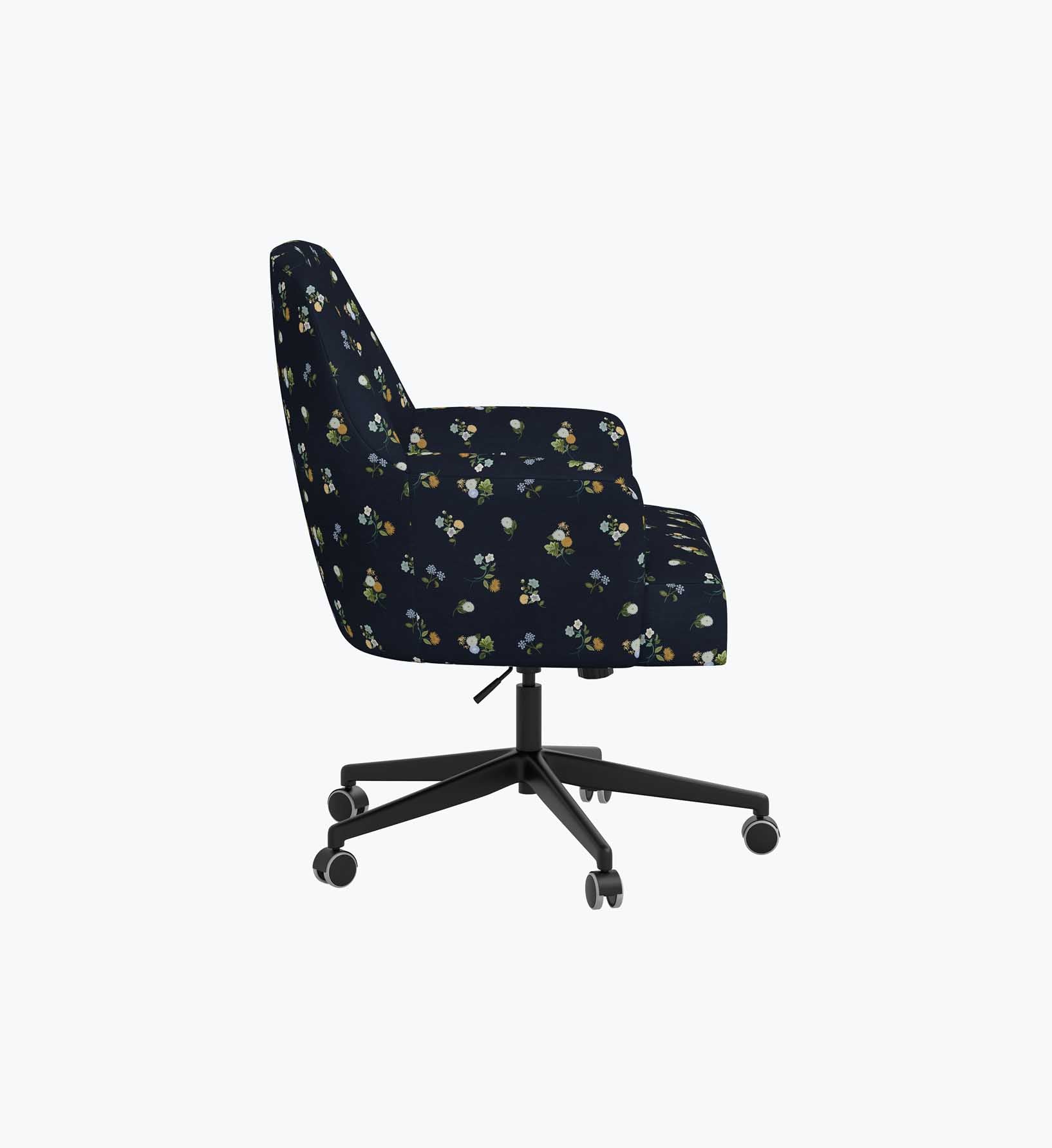 Cambridge Desk Chair - Ditsy Dahlia Navy - Image 8