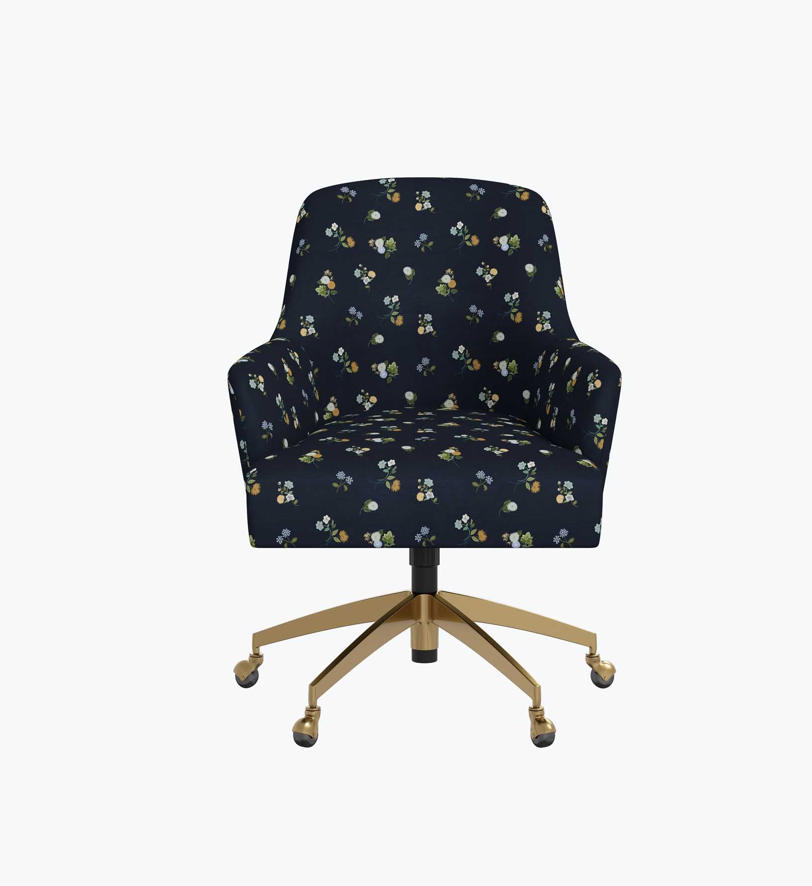 Cambridge Desk Chair - Ditsy Dahlia Navy - Image 3