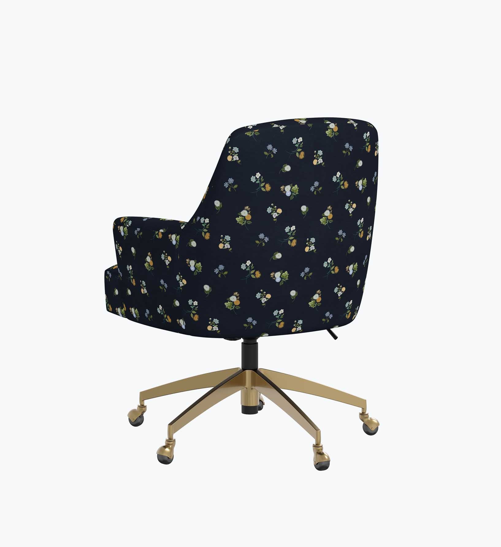 Cambridge Desk Chair - Ditsy Dahlia Navy - Image 5