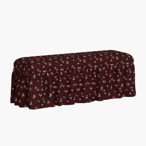 Surrey Dining Bench - Ditsy Dahlia Burgundy