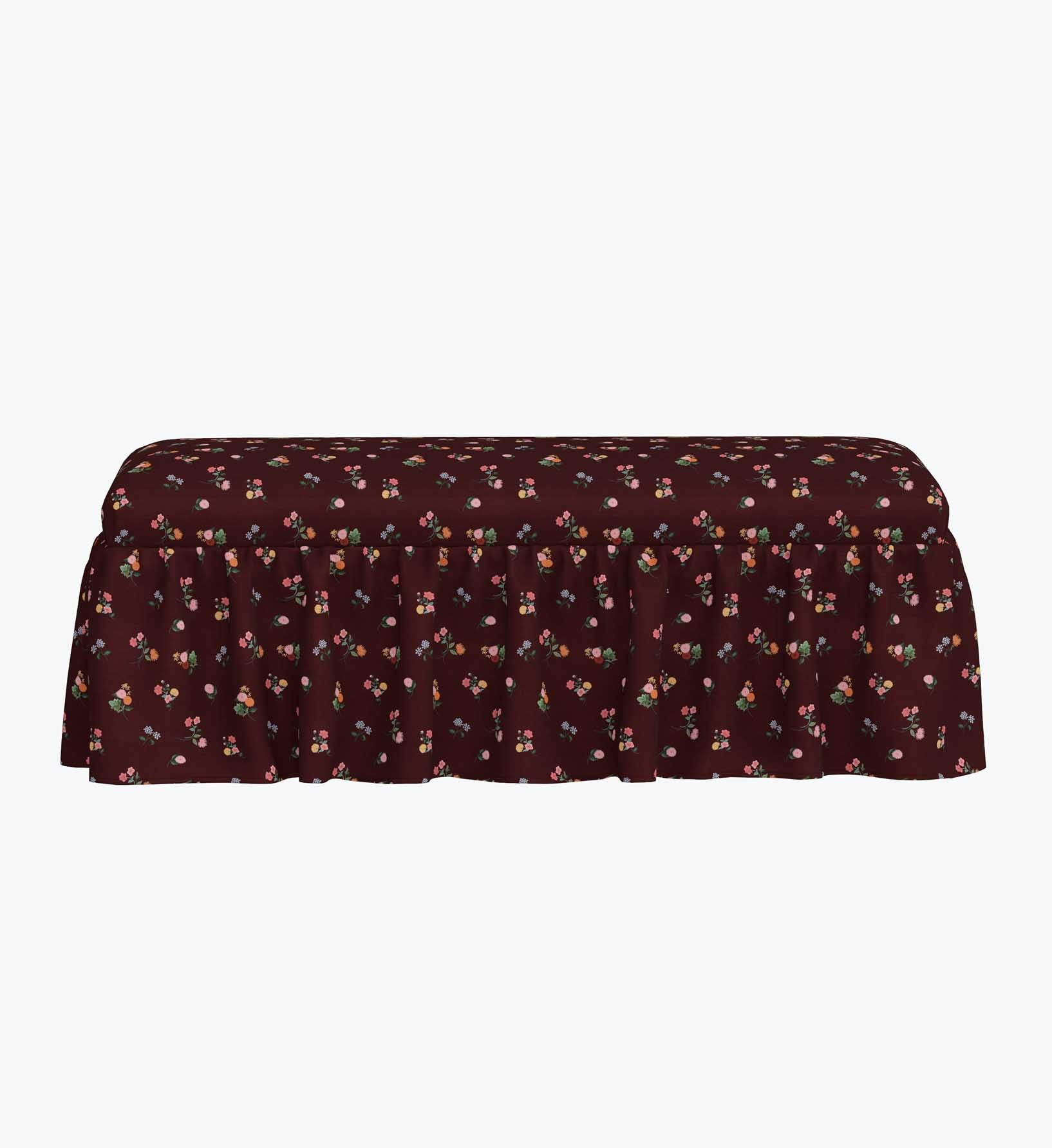 Surrey Dining Bench - Ditsy Dahlia Burgundy - Image 3