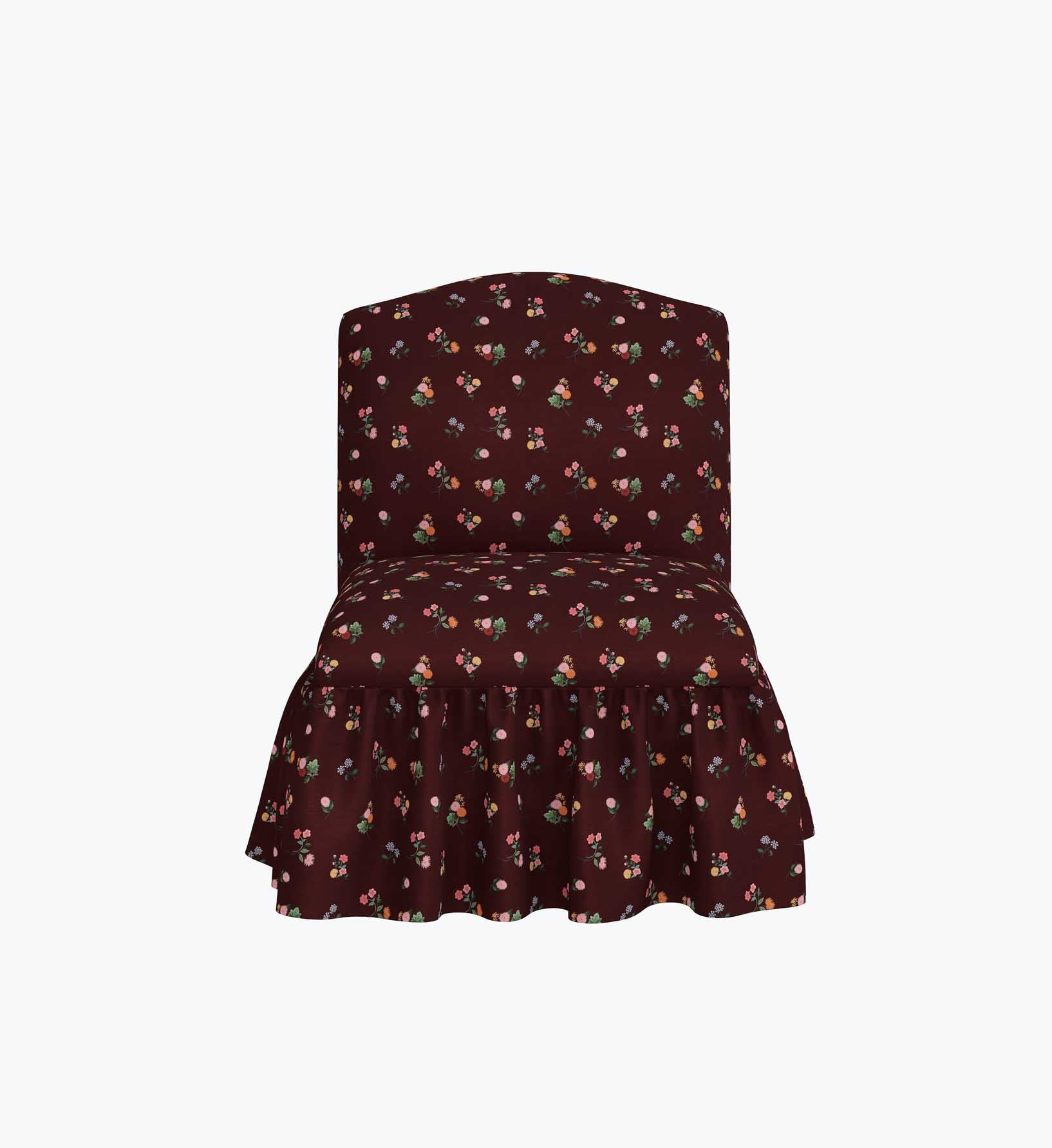 Edie Slipper Chair - Ditsy Dahlia Burgundy - Image 2