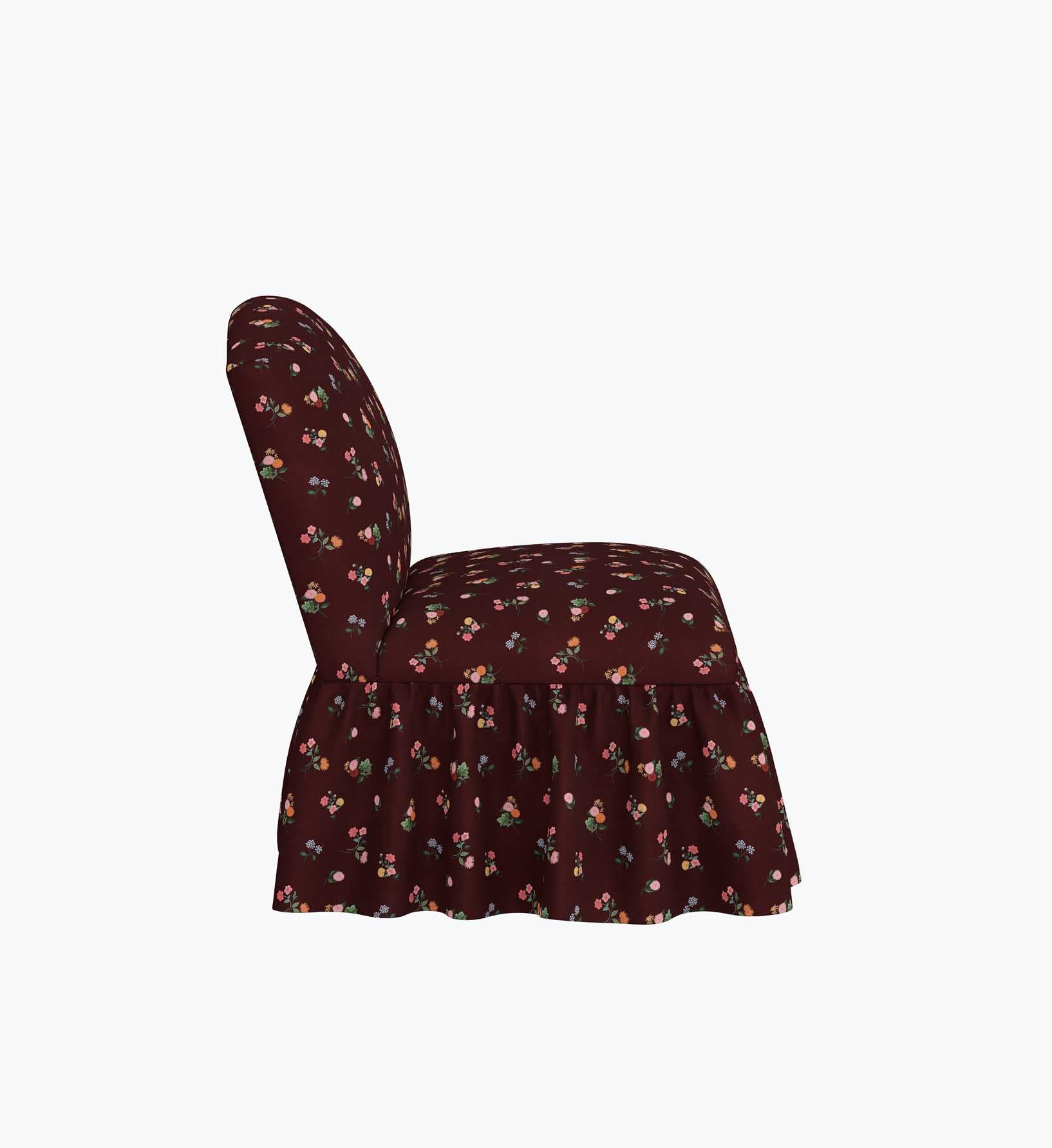 Edie Slipper Chair - Ditsy Dahlia Burgundy - Image 3