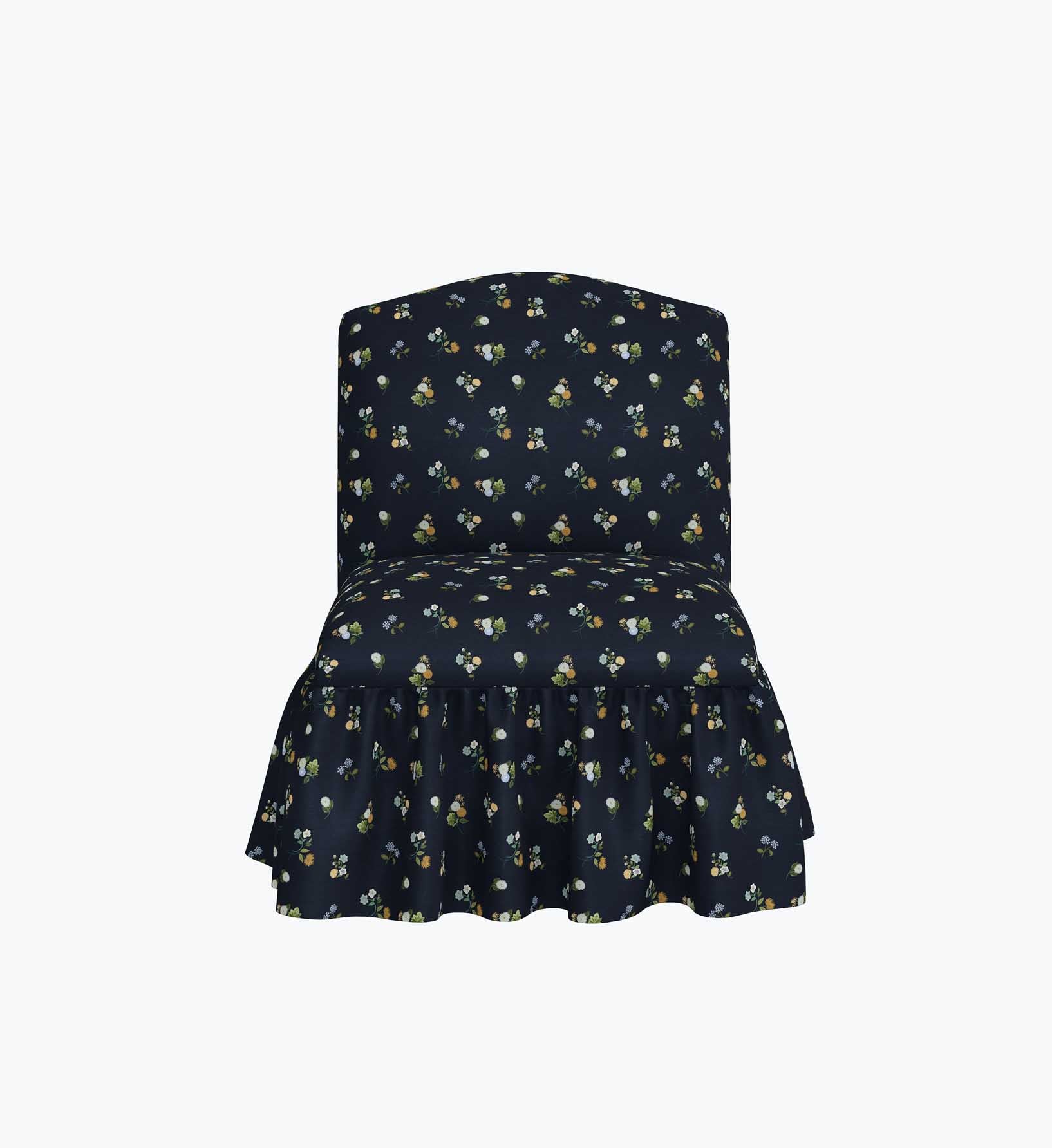 Edie Slipper Chair - Ditsy Dahlia Navy - Image 2