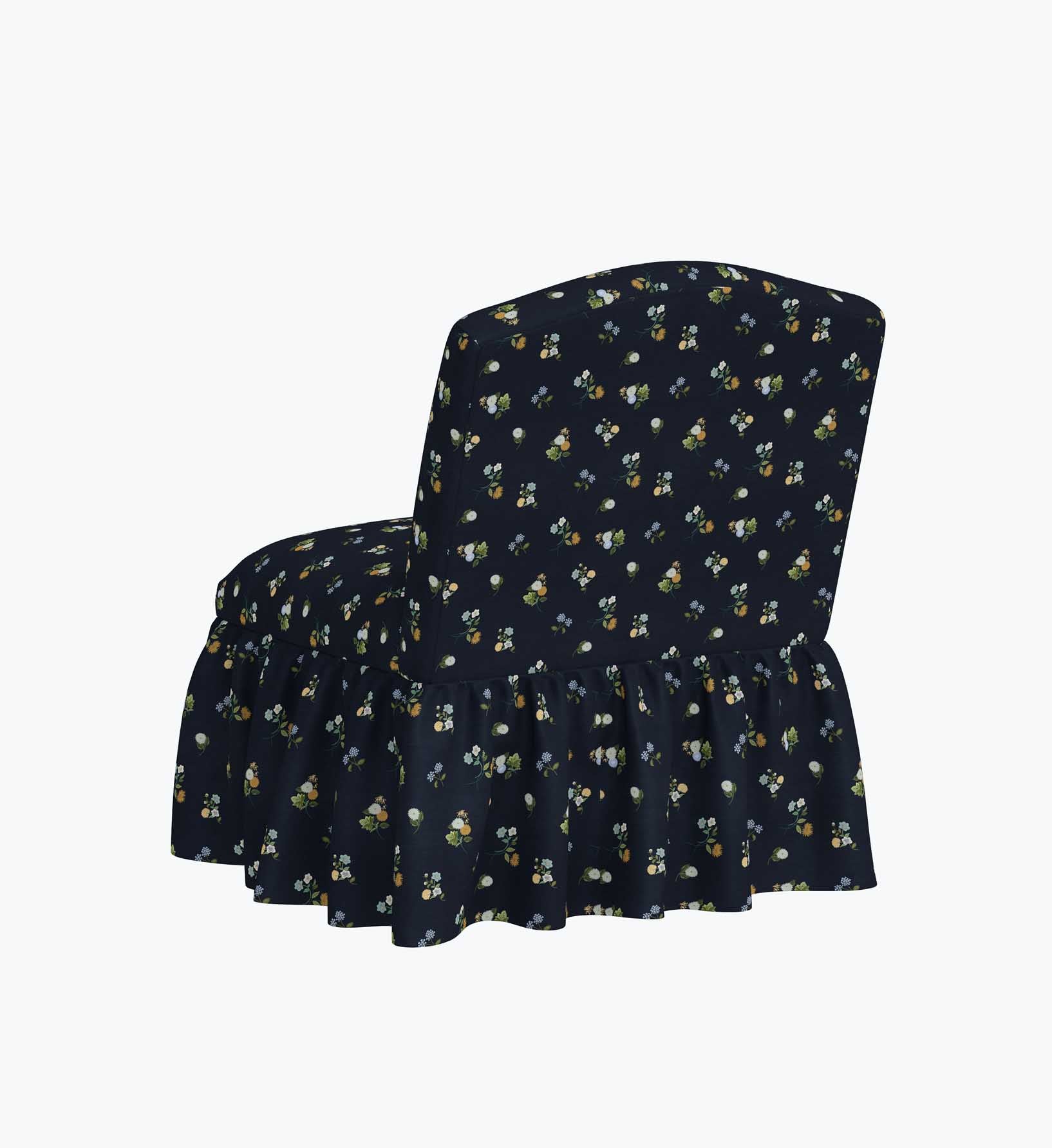Edie Slipper Chair - Ditsy Dahlia Navy - Image 4