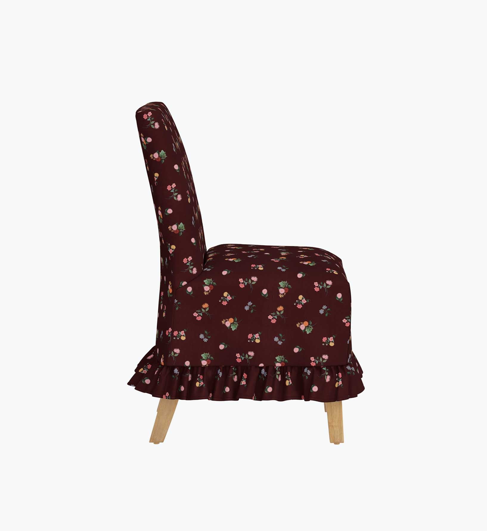 Louise Slipcover - Ditsy Dahlia Burgundy - Image 3