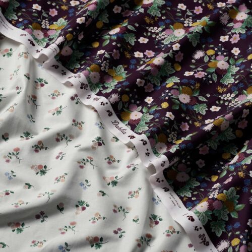 Alternative view of Dahlia Cotton Fabric - Aubergine