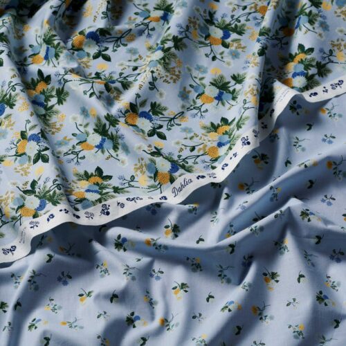 Alternative view of Dahlia Rayon Fabric - Blue
