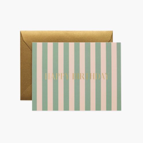 Cabana Stripe Birthday Card - Single Card