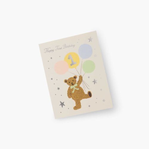 Alternative view of First Birthday Bear Birthday Card - Single Card