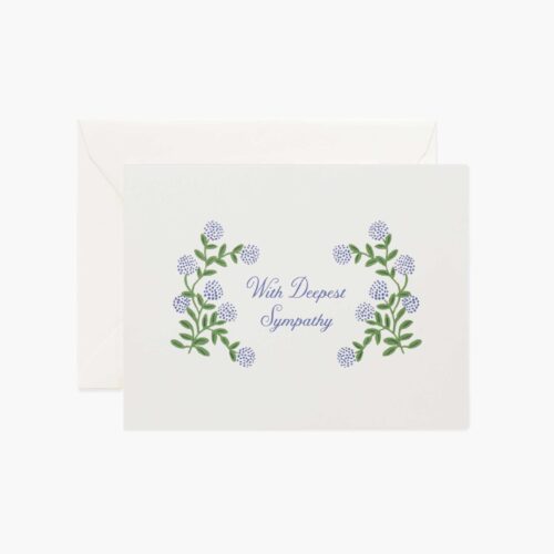 Hydrangea Sympathy Card - Single Card