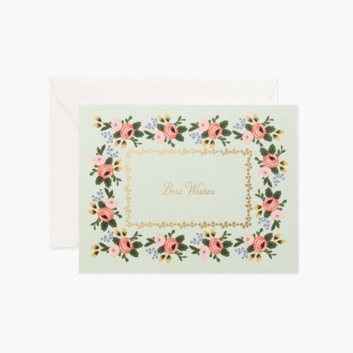 Rosa Best Wishes Wedding Card - Single Card