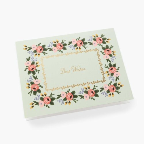 Alternative view of Rosa Best Wishes Wedding Card - Single Card