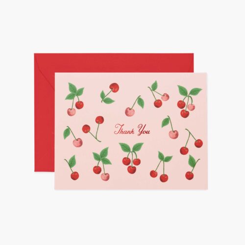 Cherries Thank You Card - Single Card