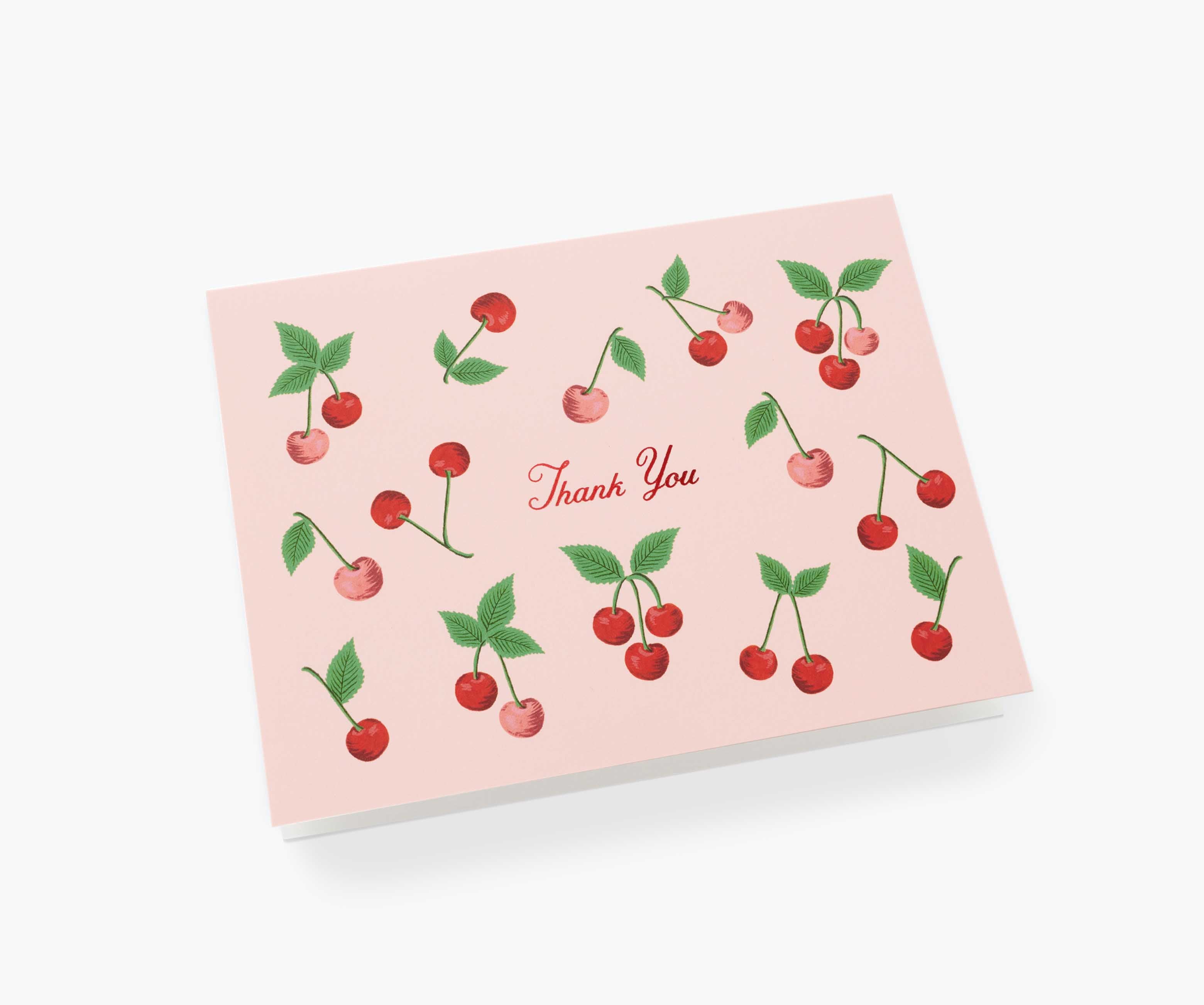 Cherries Thank You Card - Single Card - Image 2