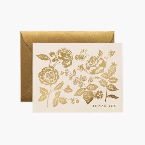 English Rose Thank You Card - Single Card