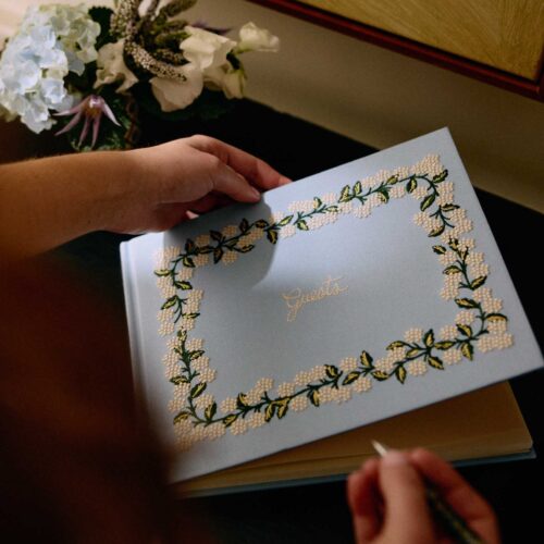 Alternative view of Embroidered Guest Book - Hydrangea