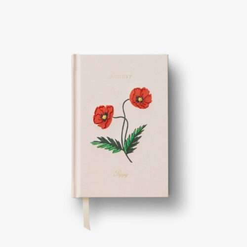 Birth Month Mini Embroidered Journal - August