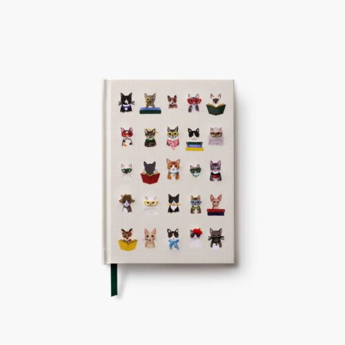 Embroidered Journal - Studious Cats