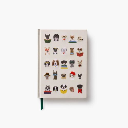 Embroidered Journal - Studious Dogs