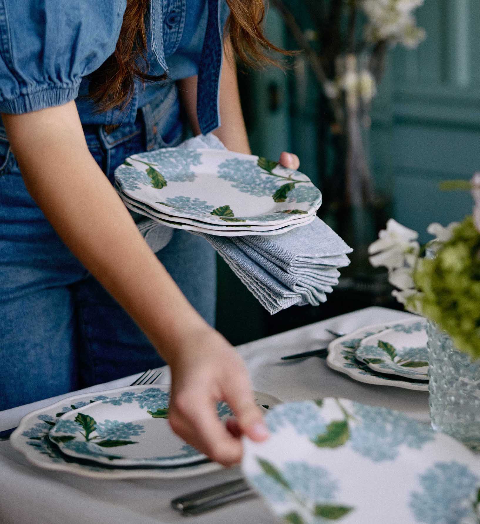 Melamine Assorted Dessert Plates - Hydrangea - Image 3