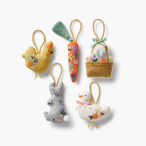 Embroidered Ornament Set - Spring Farm