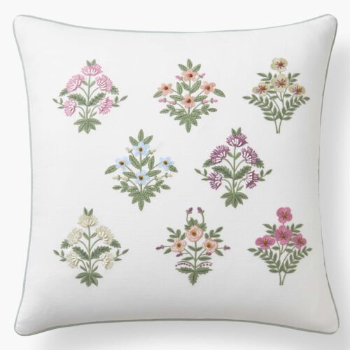 Embroidered Pillow Cover - Estee Garden