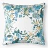 Embroidered Pillow Cover - Garden Party Blue