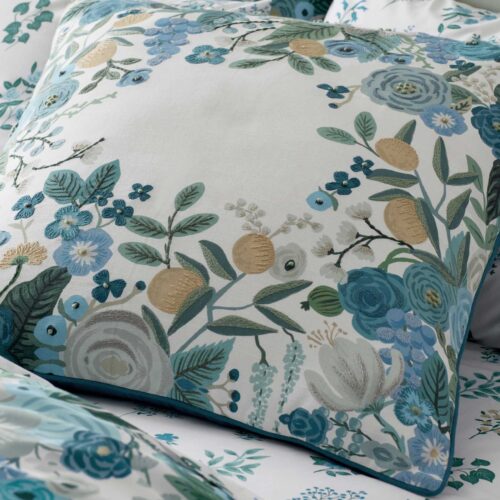Alternative view of Embroidered Pillow Cover - Garden Party Blue