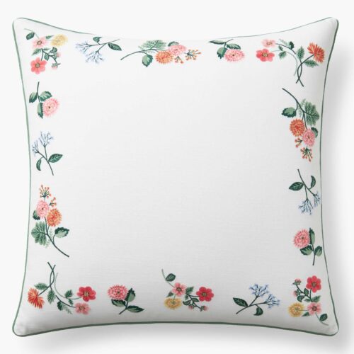 Embroidered Pillow Cover - Dahlia