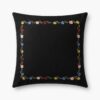 Curio Border Embroidered Pillow - Black