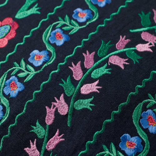 Alternative view of Delphine Embroidered Pillow - Navy
