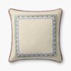Delphine Border Embroidered Pillow - Cream