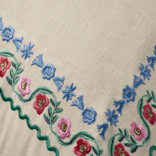 Alternative view of Delphine Border Embroidered Pillow - Cream