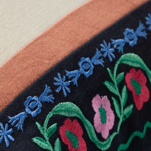 Alternative view of Delphine Stripe Embroidered Lumbar Pillow - Multi