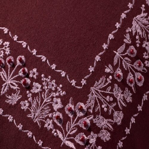 Alternative view of Estee Border Embroidered Pillow - Mulberry
