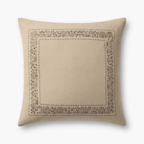 Estee Border Embroidered Pillow - Cream