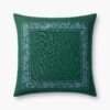 Estee Border Embroidered Pillow - Hunter