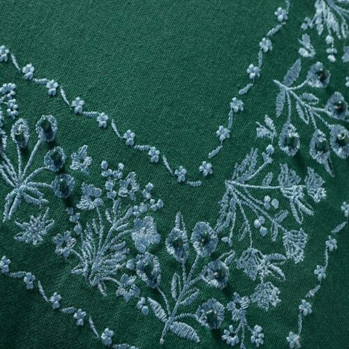 Alternative view of Estee Border Embroidered Pillow - Hunter