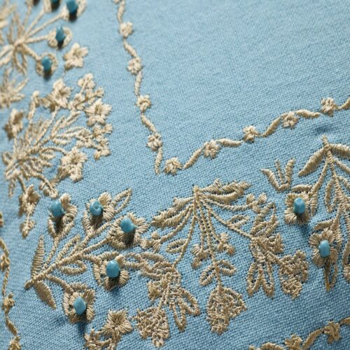 Alternative view of Estee Border Embroidered Pillow - Blue