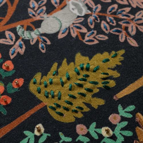 Alternative view of Woodland Forest Embroidered Pillow - Charcoal