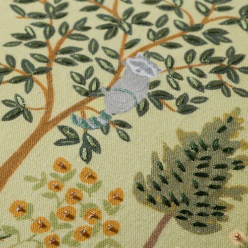 Alternative view of Woodland Forest Embroidered Pillow - Pistachio