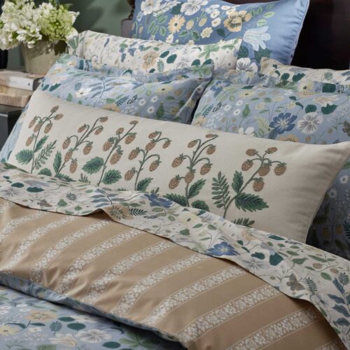 Alternative view of Embroidered Lumbar Pillow Cover - Strawberry Fields