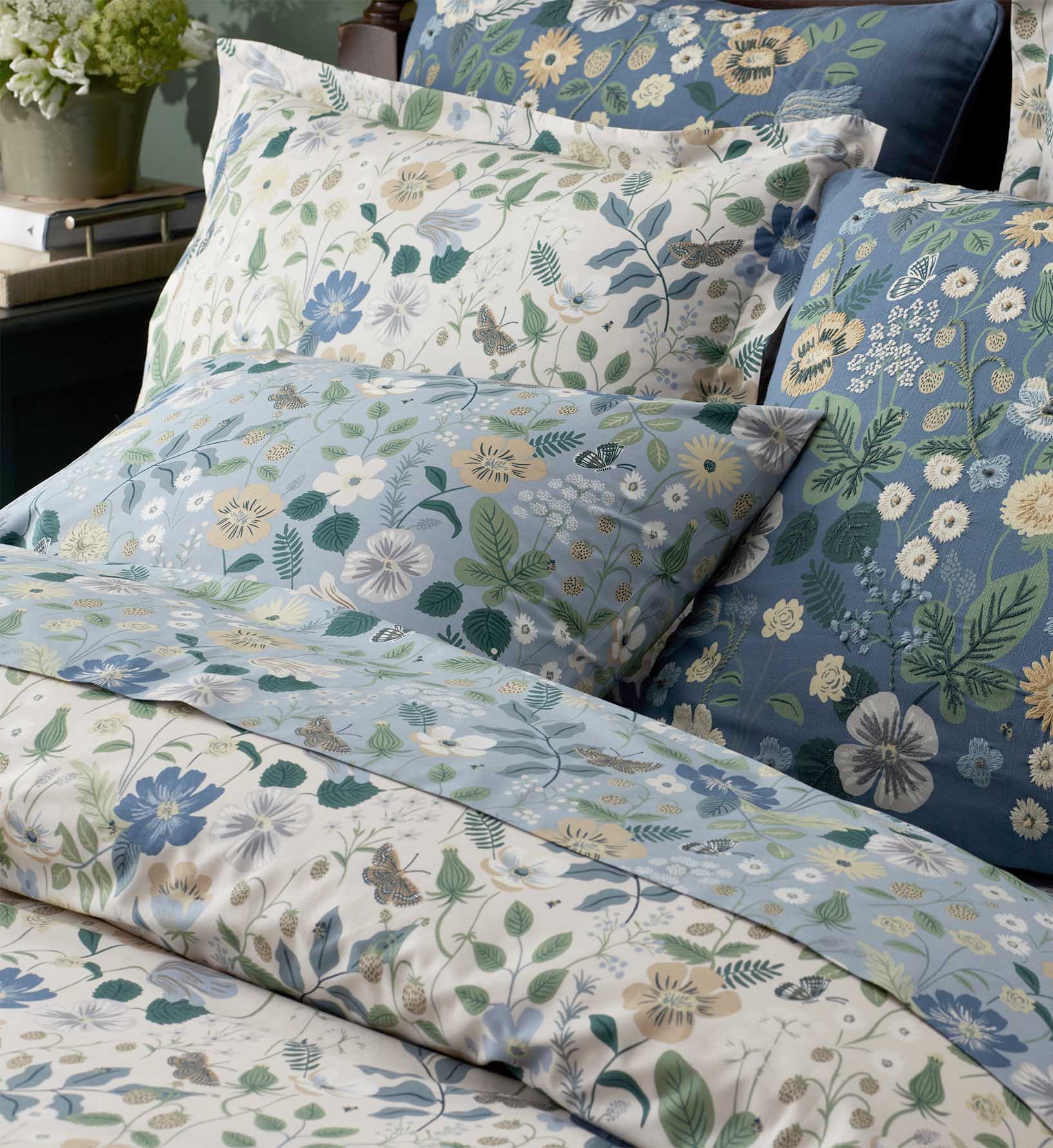 Embroidered Pillow Cover - Strawberry Fields Green - Image 4