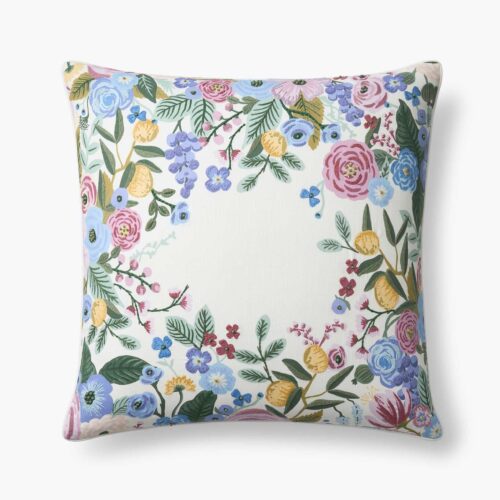 Embroidered Pillow Cover - Garden Party Ivory