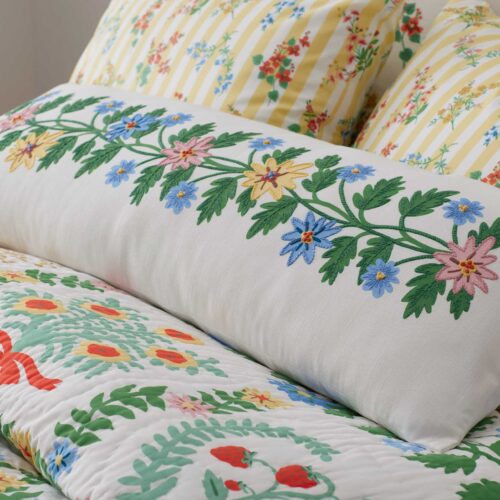 Alternative view of Embroidered Lumbar Pillow Cover - Helena