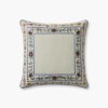 Aster Border Embroidered Pillow - Ivory