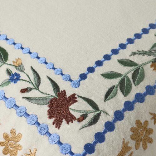 Alternative view of Aster Border Embroidered Pillow - Ivory